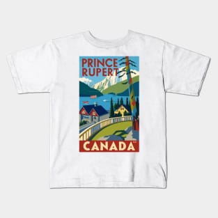 A Vintage Travel Art of Prince Rupert - Canada Kids T-Shirt